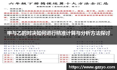 甲与乙的对决如何进行精准计算与分析方法探讨