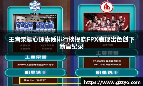 王者荣耀心理素质排行榜揭晓FPX表现出色创下新高纪录